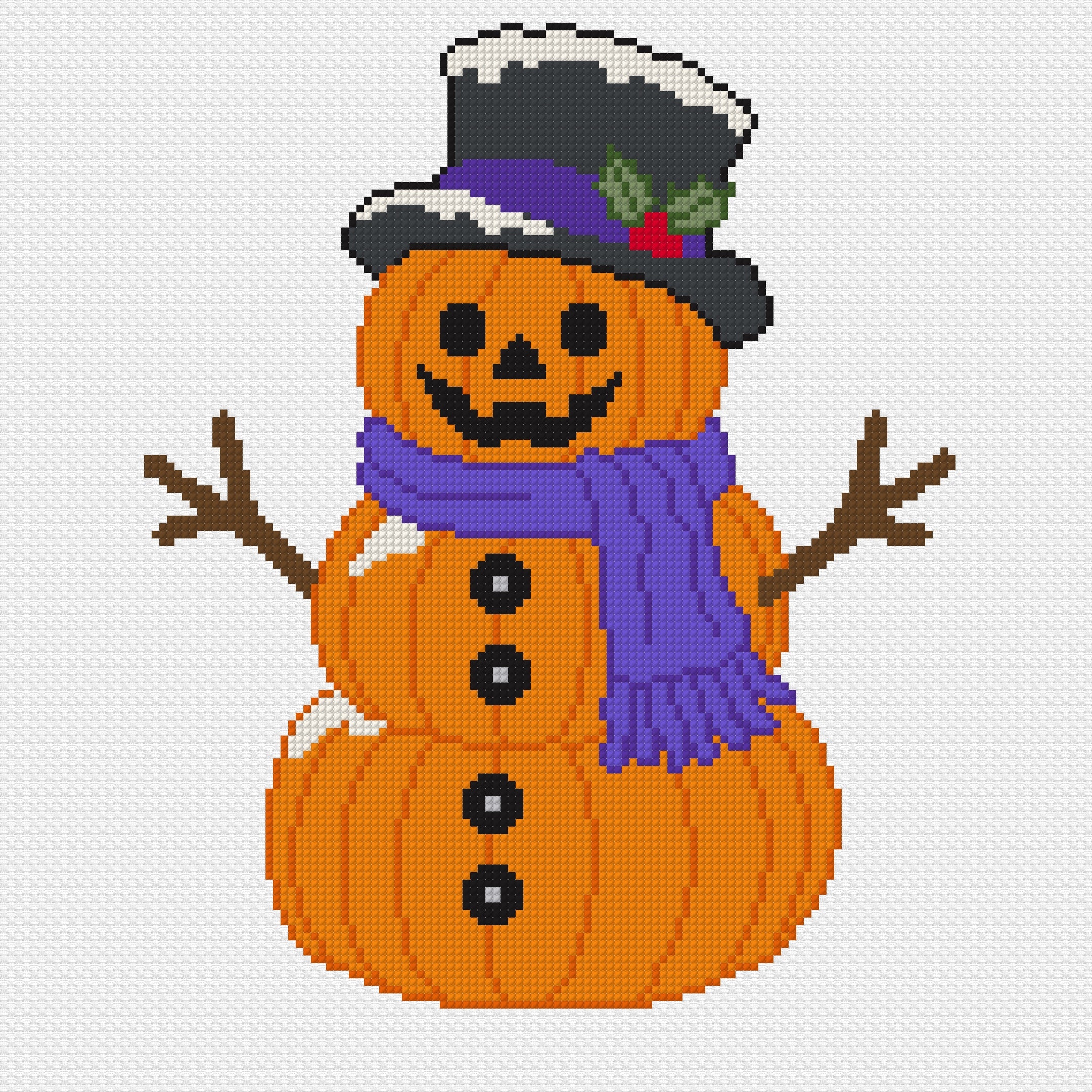 Pumpkin Snowman