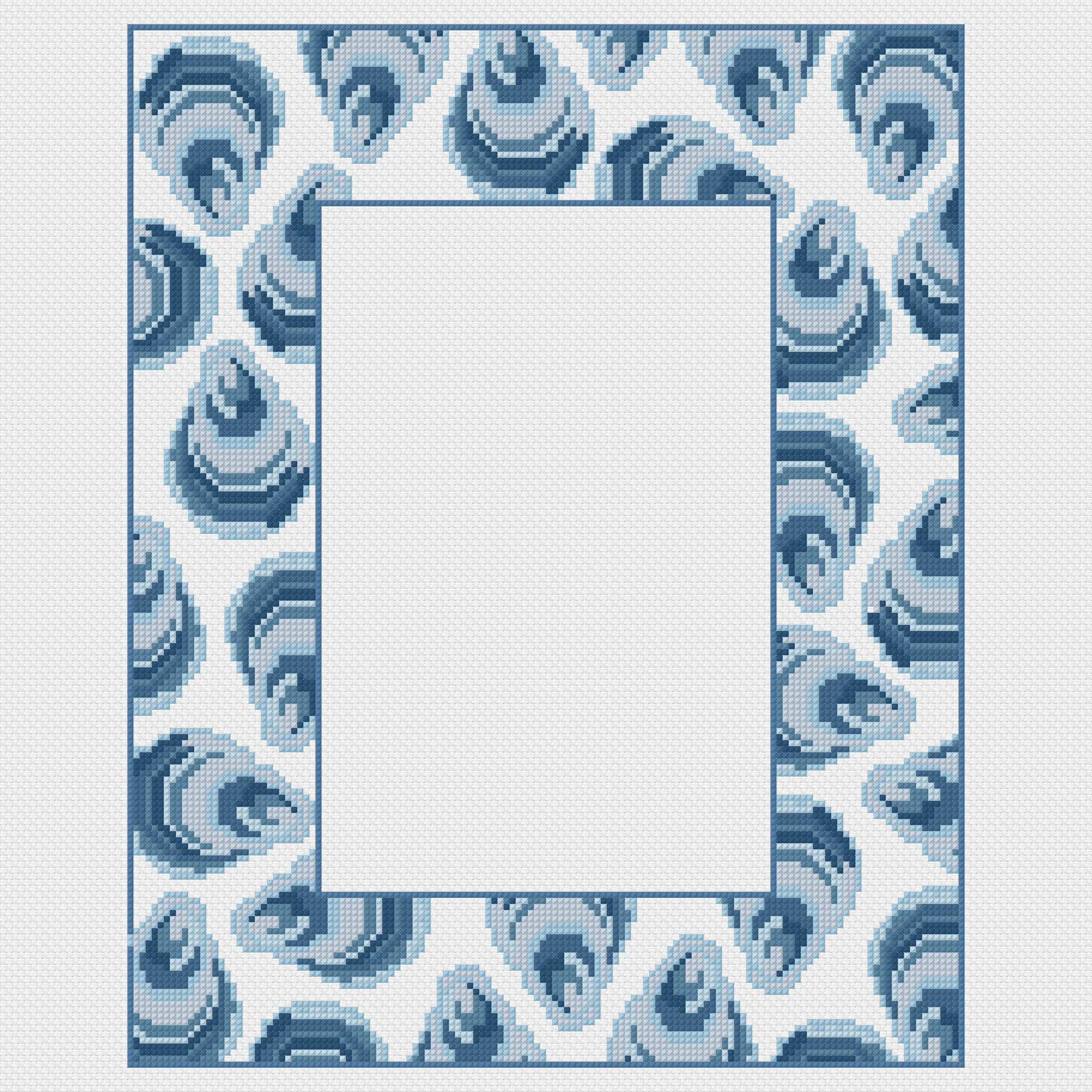 Half Oyster Shell Frame Blue